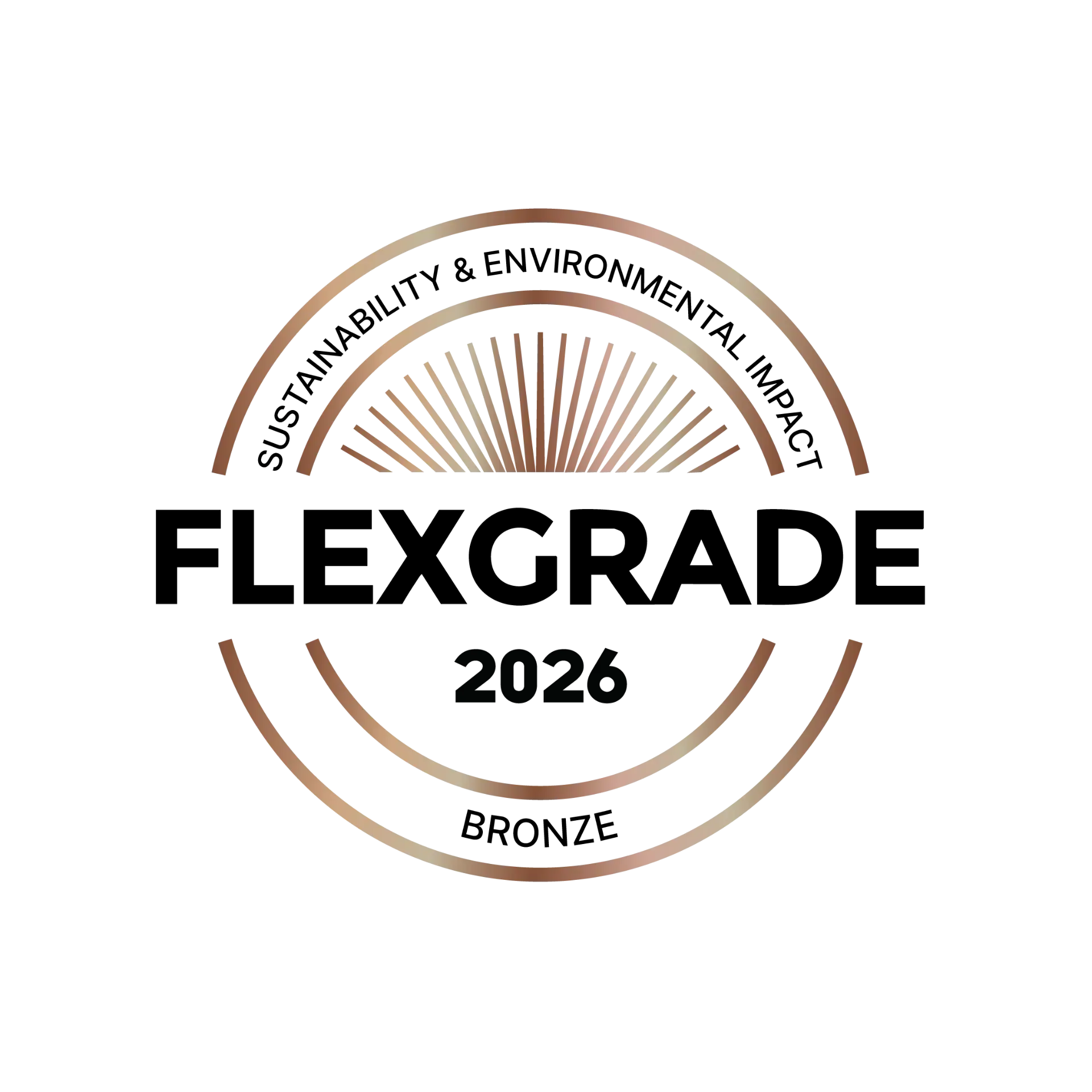 FlexGrade 2026 Bronze badge for sustainability and environmental impact
