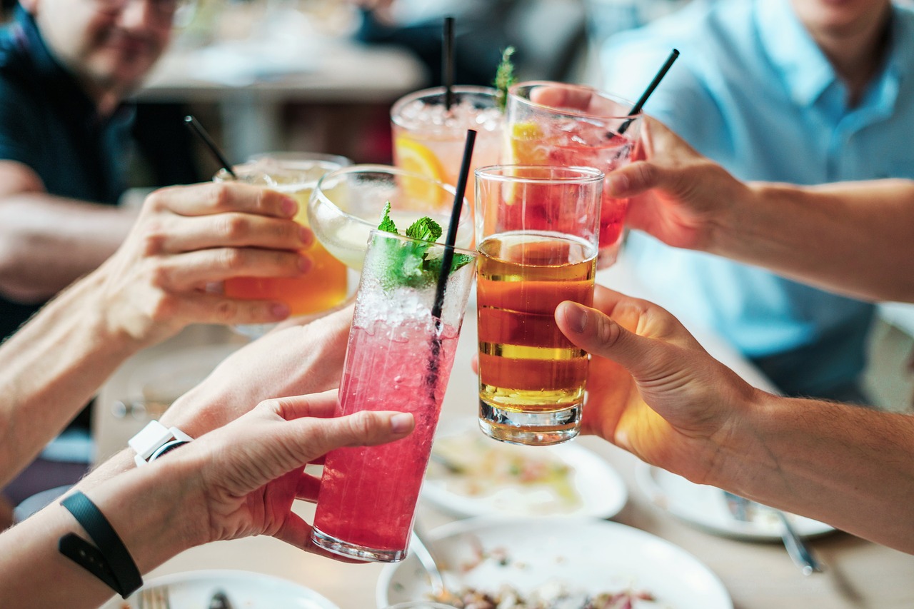 friends sharing drinks