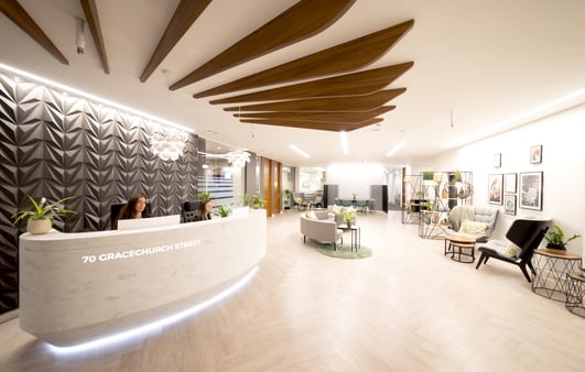Orega Gracechurch Street Level 2 reception and communal area_1258x800
